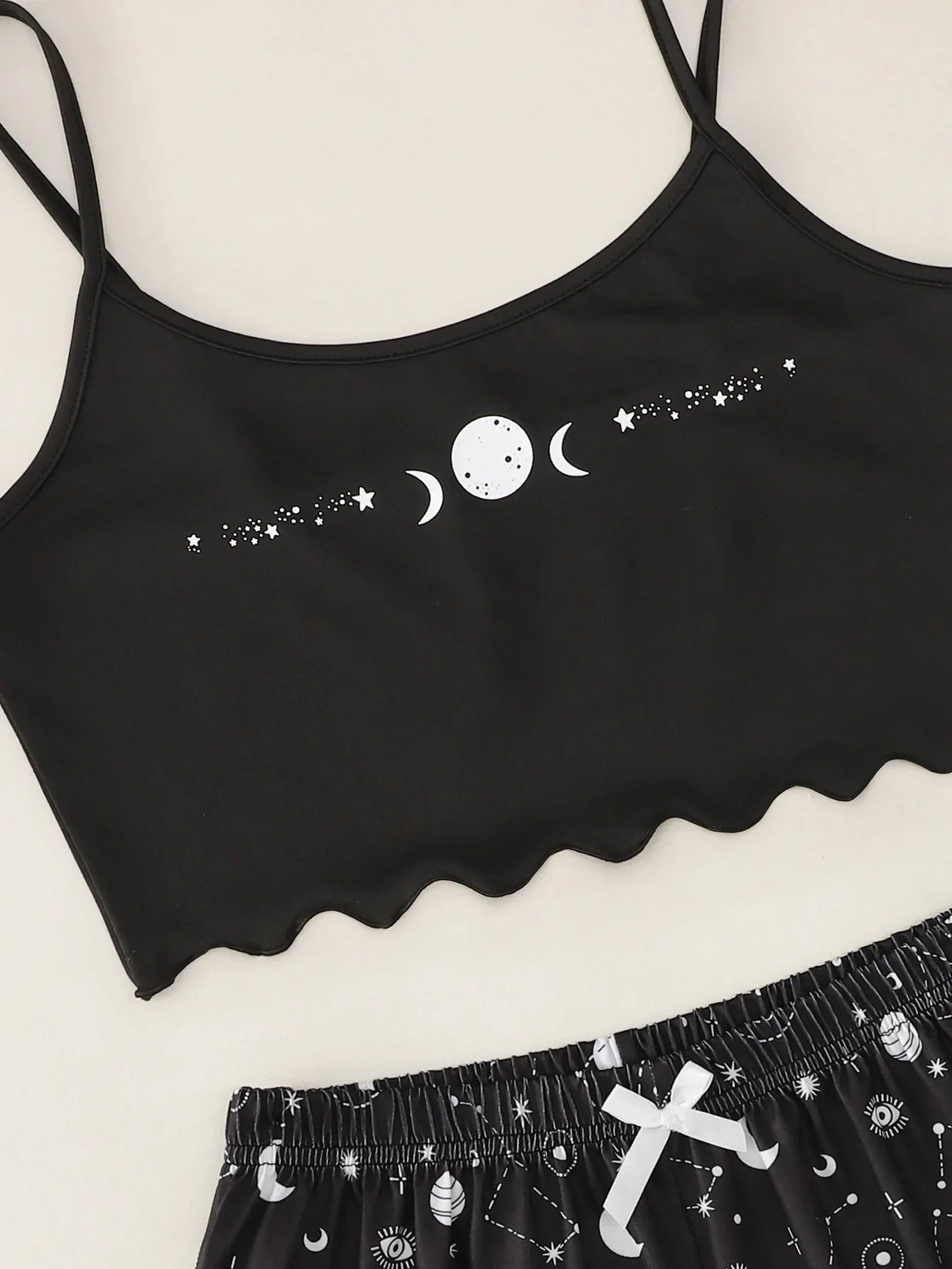 Pijama Feminino Lua e Estrelas 2 Peças Alça Fina