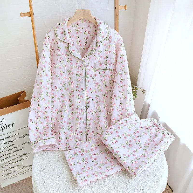 Conjunto Pijama Floral Algodão