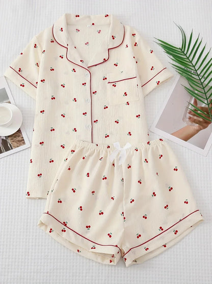 Conjunto Doce Cereja Bege