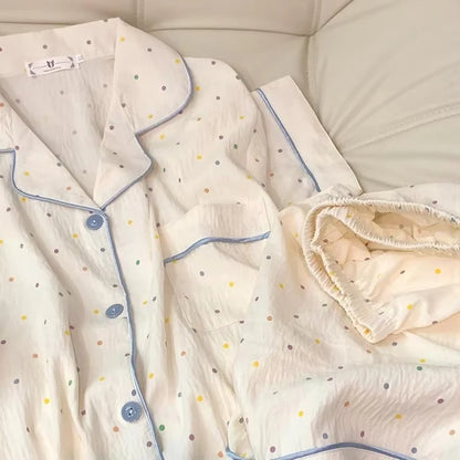 Pijama Feminino Poá de Algodão 2 Peças