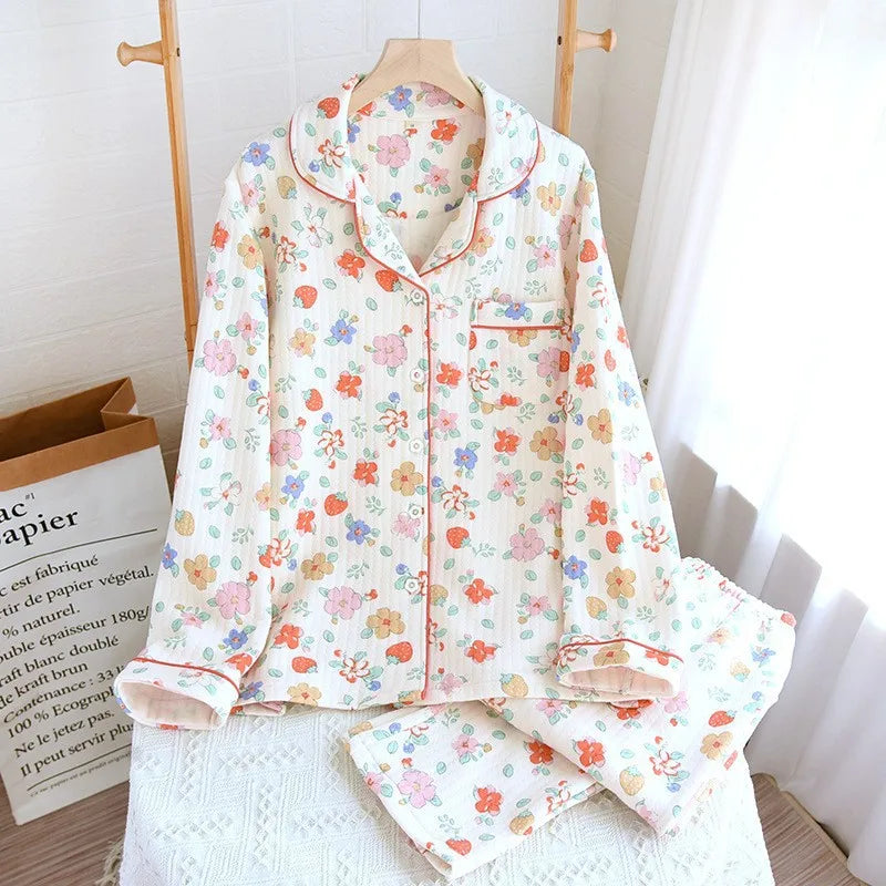Conjunto Pijama Floral Algodão