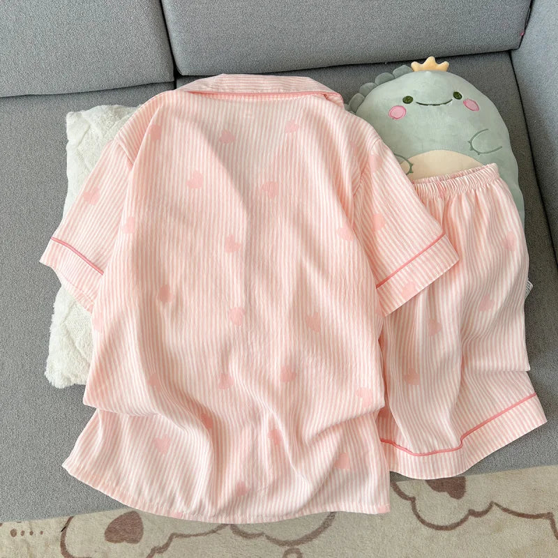Pijama Curto Nuvem Algodão Feminino 2 Peças