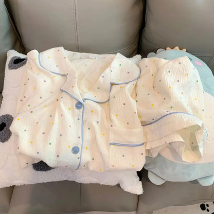 Pijama Feminino Poá de Algodão 2 Peças