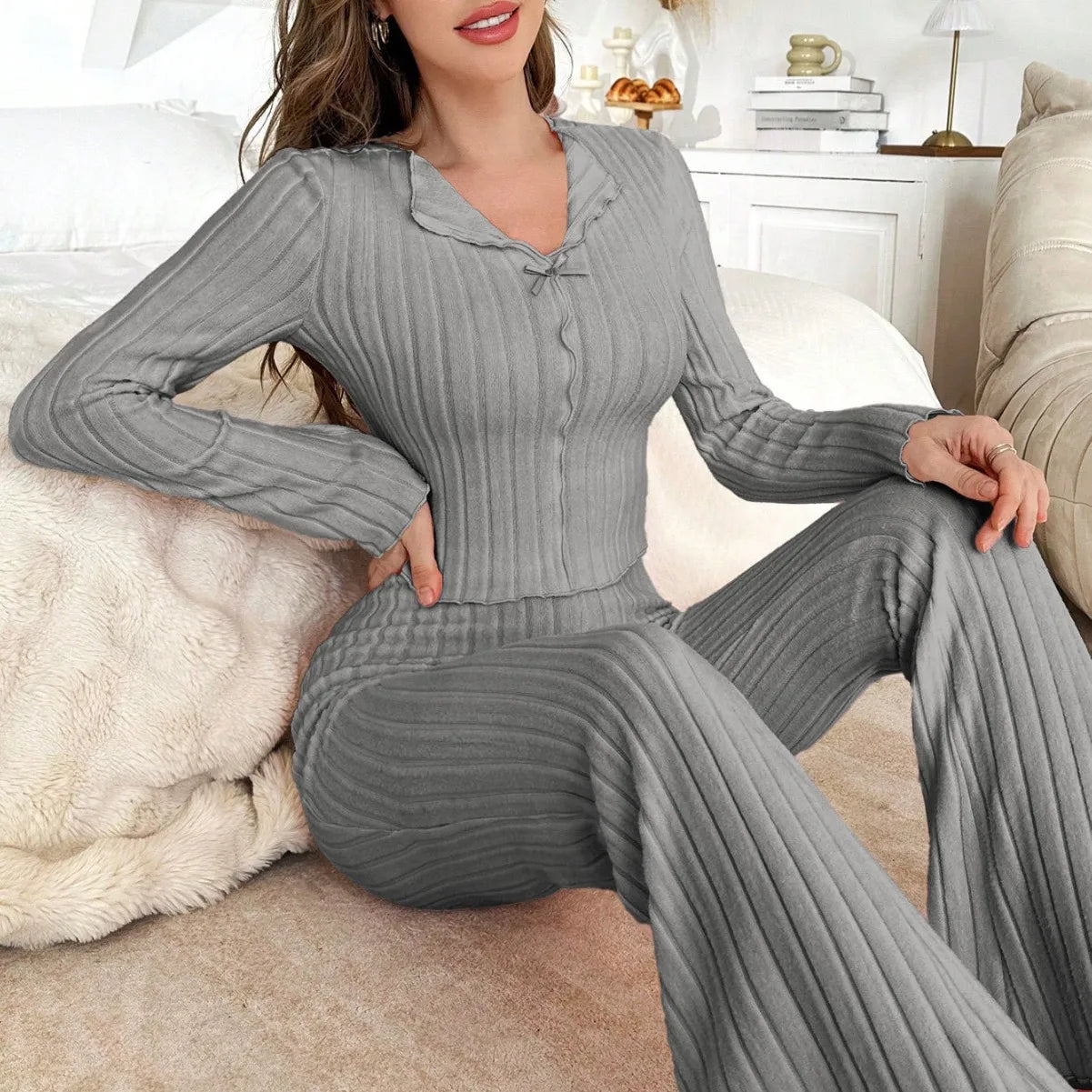 Pijama Feminino Inverno 2 Peças Manga Longa