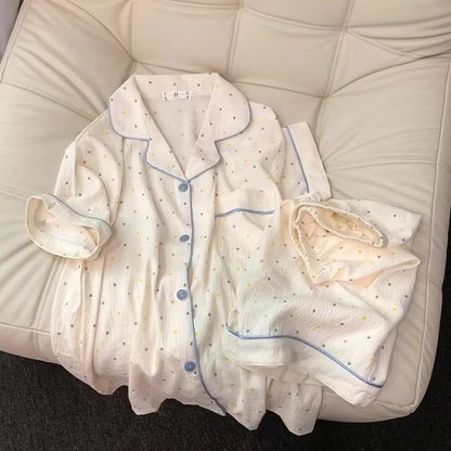 Pijama Feminino Poá de Algodão 2 Peças