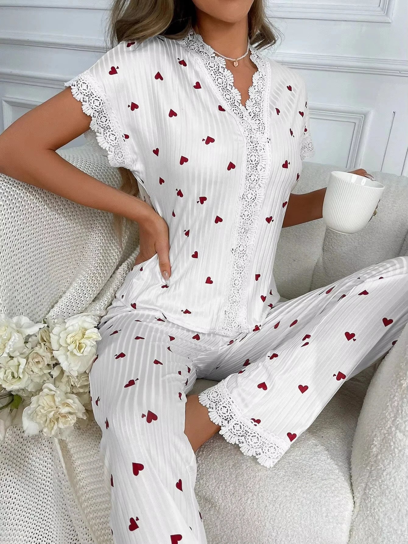Conjunto Pìjamas com Renda
