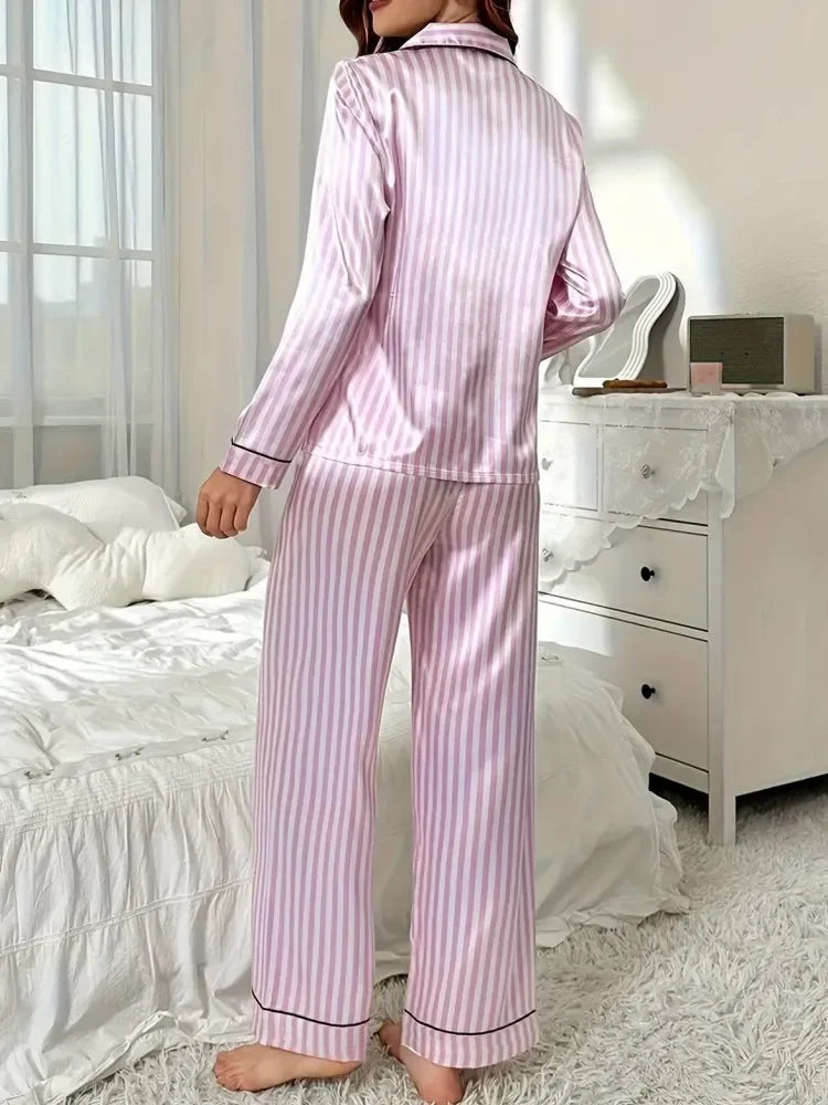 Conjunto Pijama Listras com Botões Outono/Inverno