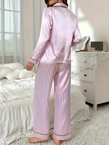 Conjunto Pijama Listras com Botões Outono/Inverno