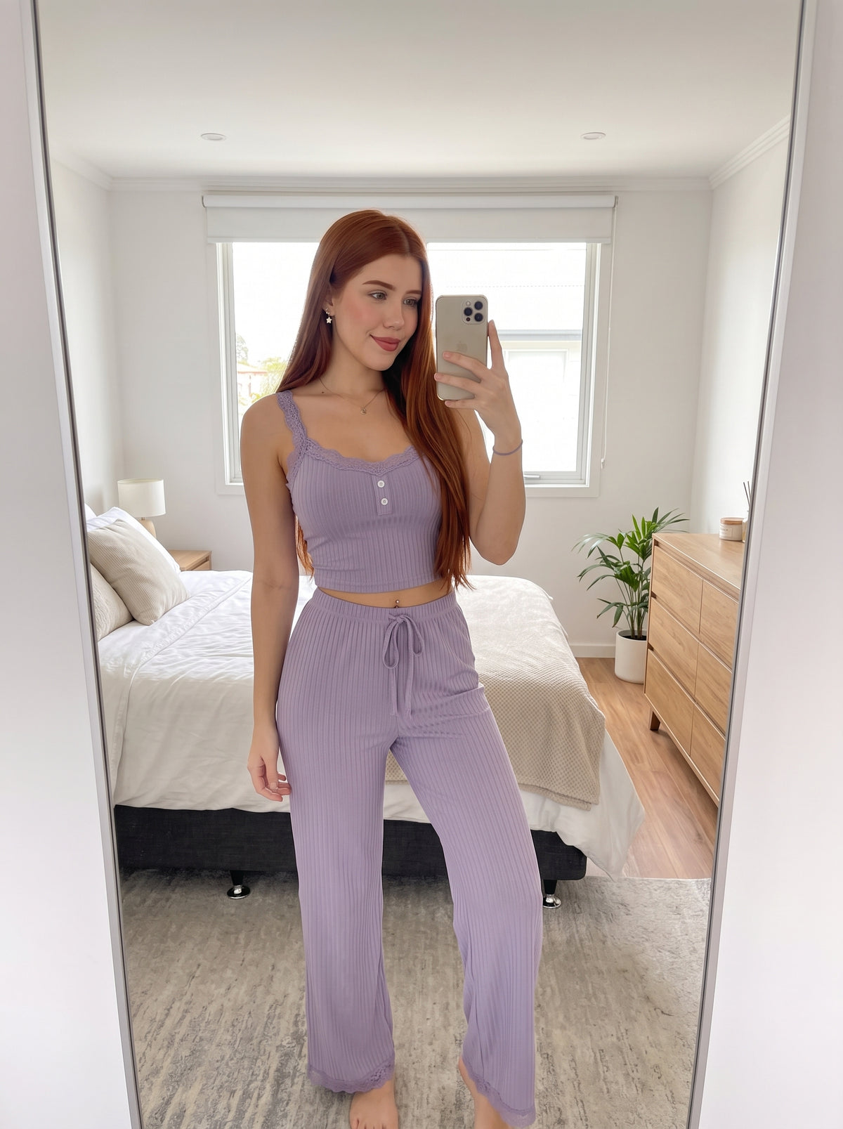 Conjunto Pijama Feminino Cropped e Calça